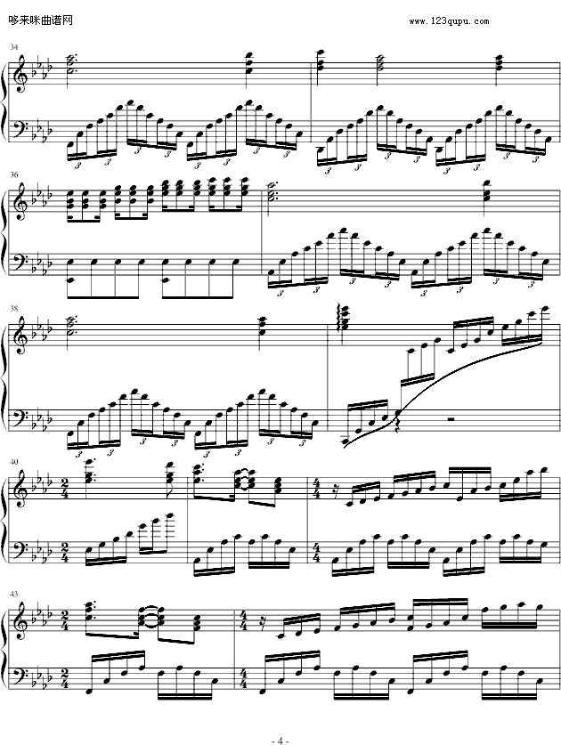 人鬼情未了-影视钢琴曲谱（图4）