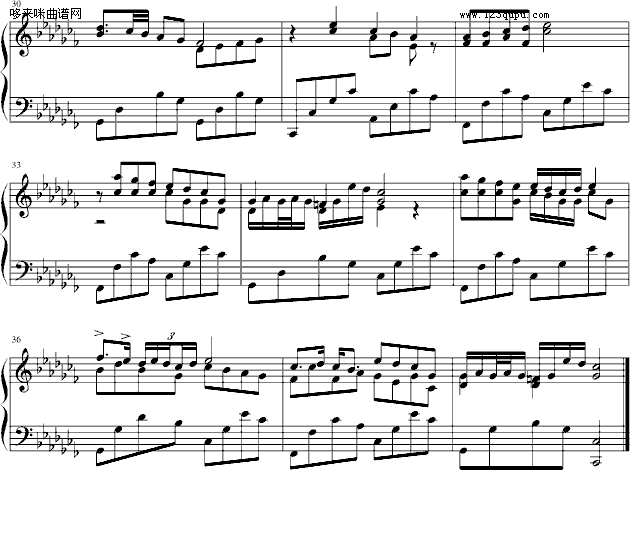 降Ｃ大调夜曲-心兰钢琴曲谱（图3）