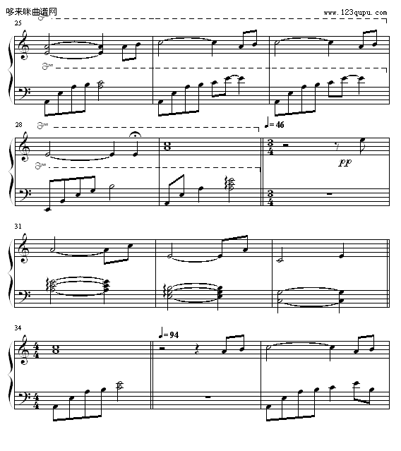 悲痛的思念-冯明东钢琴曲谱（图3）
