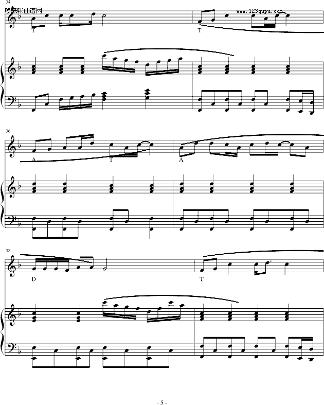 相思云-黑键钢琴曲谱（图5）
