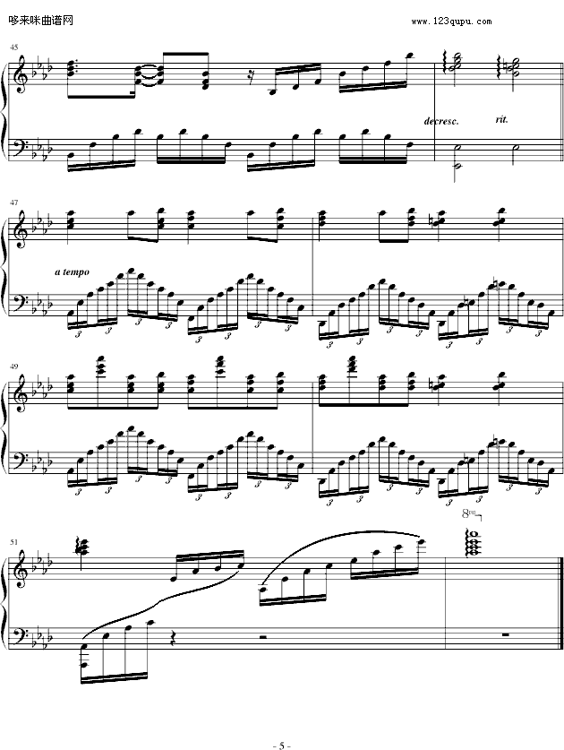 人鬼情未了-影视钢琴曲谱（图5）