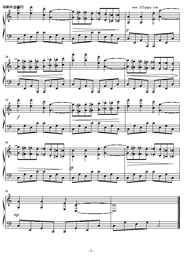 C大调奏鸣曲-曹博来钢琴曲谱（图3）