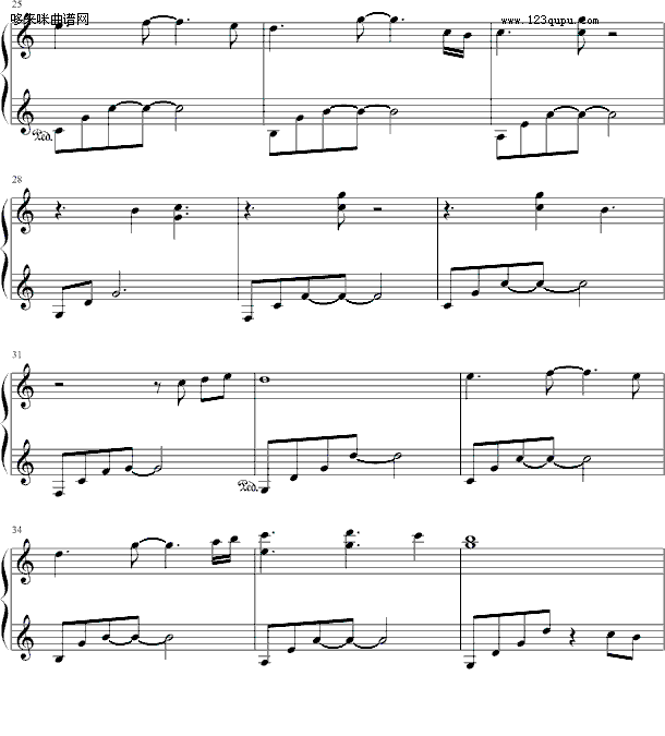 雨-昨天钢琴曲谱（图3）