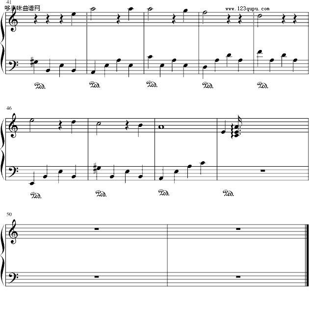 简单的遗憾-╰ァ│弦`Оo钢琴曲谱（图3）