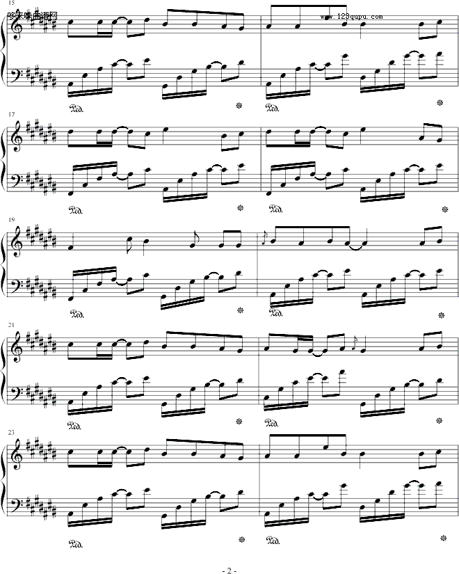 Light-W-inds钢琴曲谱（图2）