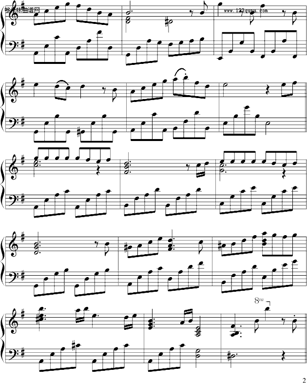 风之丘-久石让钢琴曲谱（图2）