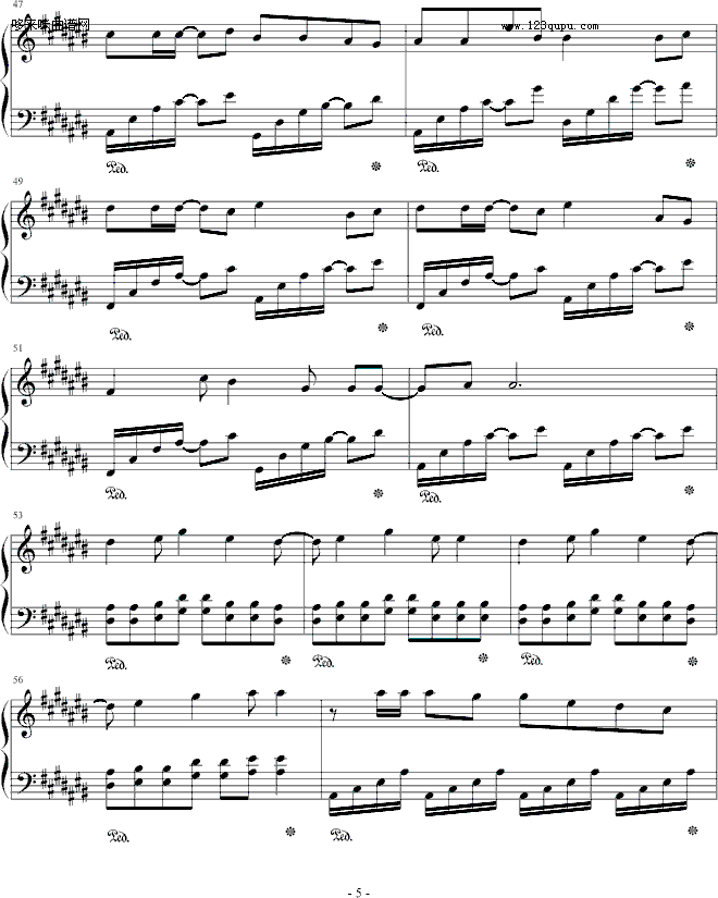 Light-W-inds钢琴曲谱（图5）