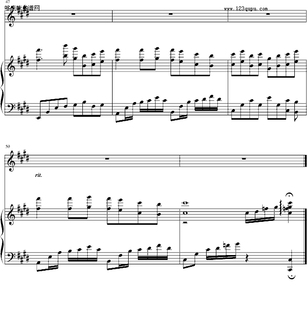 梅花亭-∮亞→薩∮钢琴曲谱（图7）