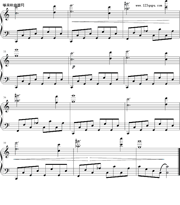 宁静之夜-会弹一点钢琴钢琴曲谱（图3）