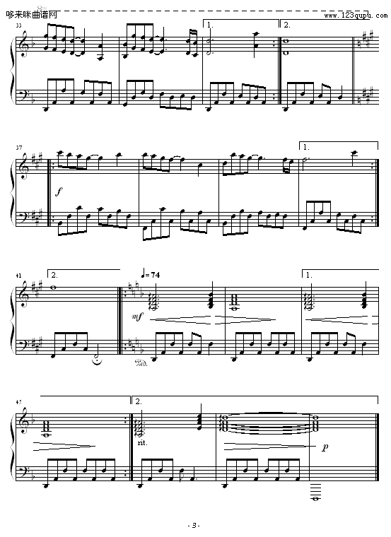 爱尔兰-詹姆斯.拉斯特钢琴曲谱（图3）