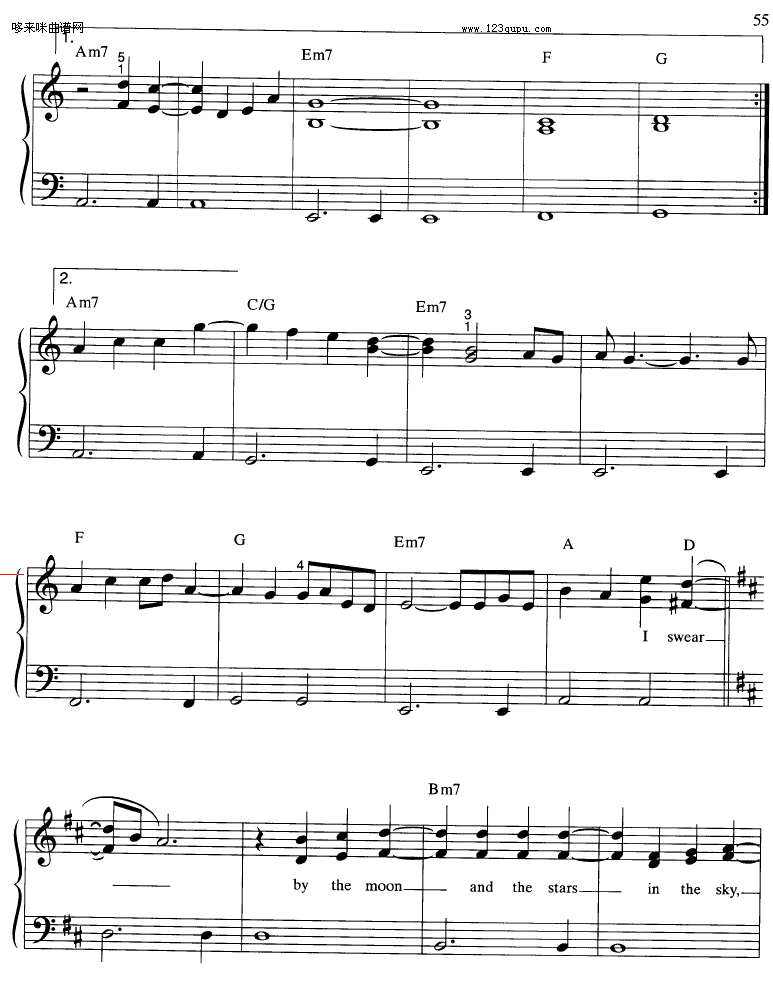 I Swear-All-4-On钢琴曲谱（图5）