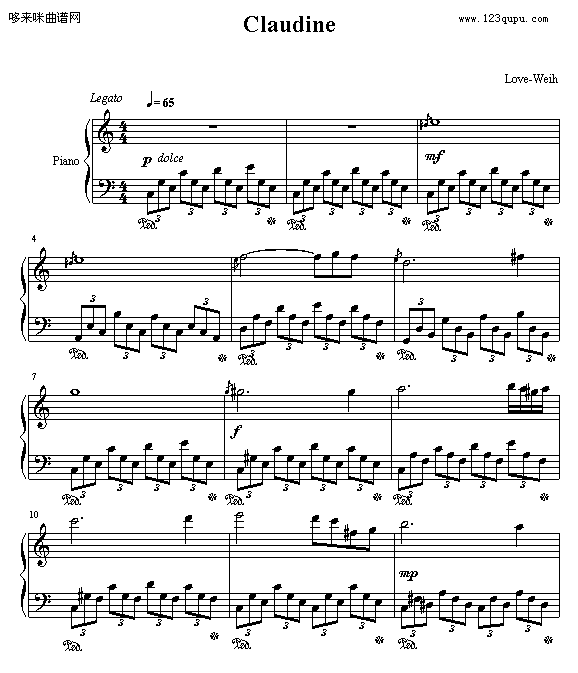 Claudine-Maksim Mrvica钢琴曲谱（图1）