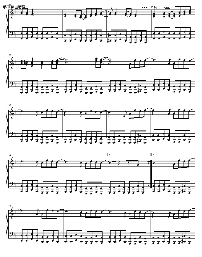 我爱肖邦-保罗·莫里埃钢琴曲谱（图2）