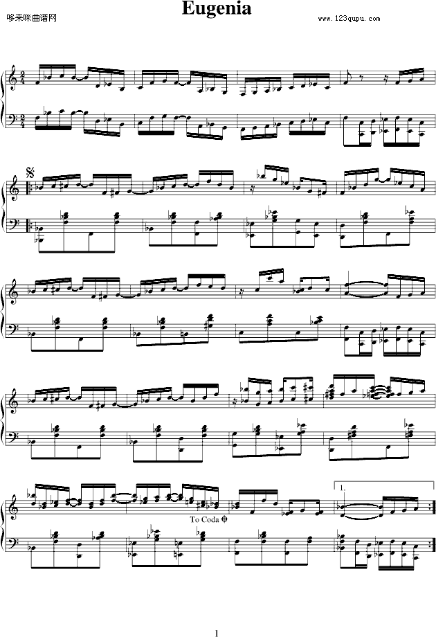 Eugenia-爵士-爵士音乐钢琴曲谱（图1）