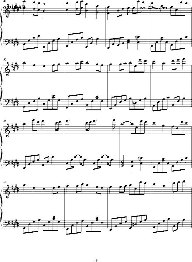 知足-五月天钢琴曲谱（图4）