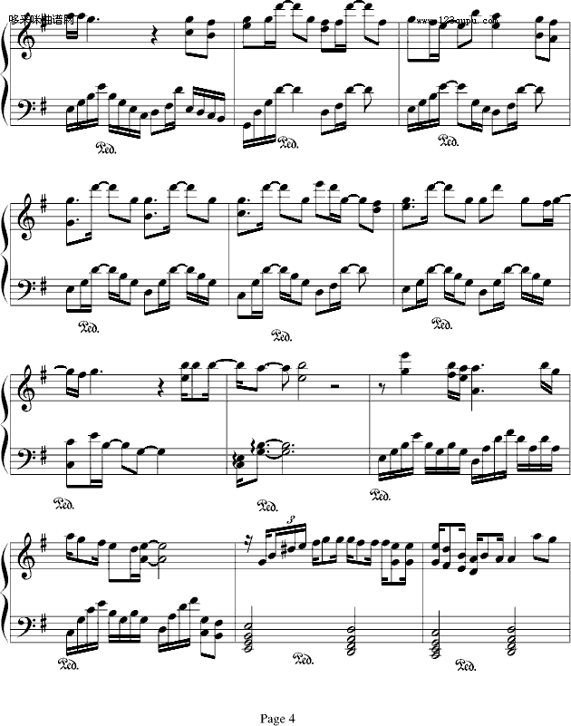 独照-容祖儿钢琴曲谱（图4）