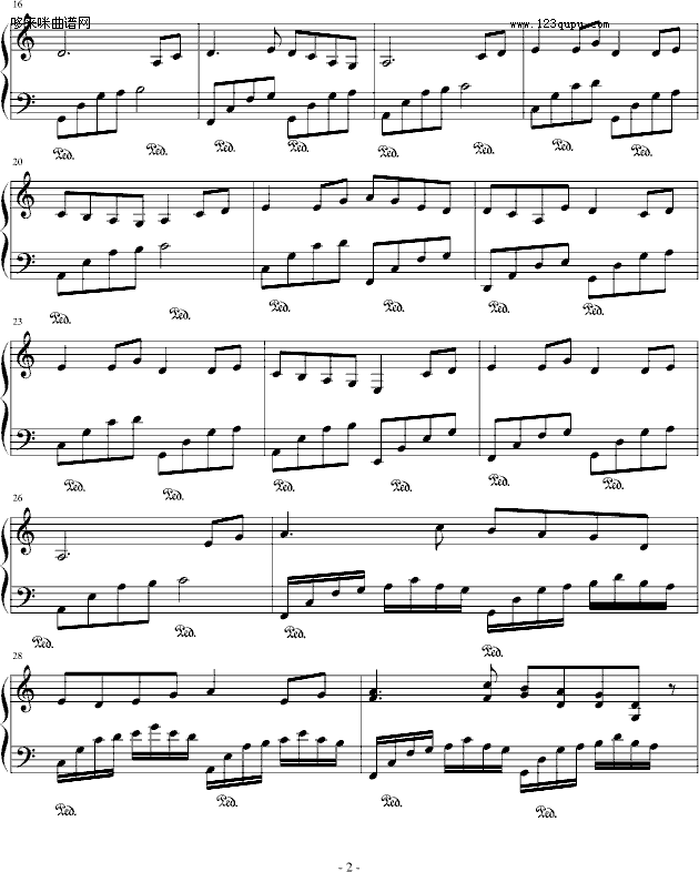 纷飞-王雨晴钢琴曲谱（图2）