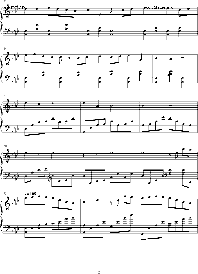 天黑黑-冰岛的雨季-孙燕姿钢琴曲谱（图2）