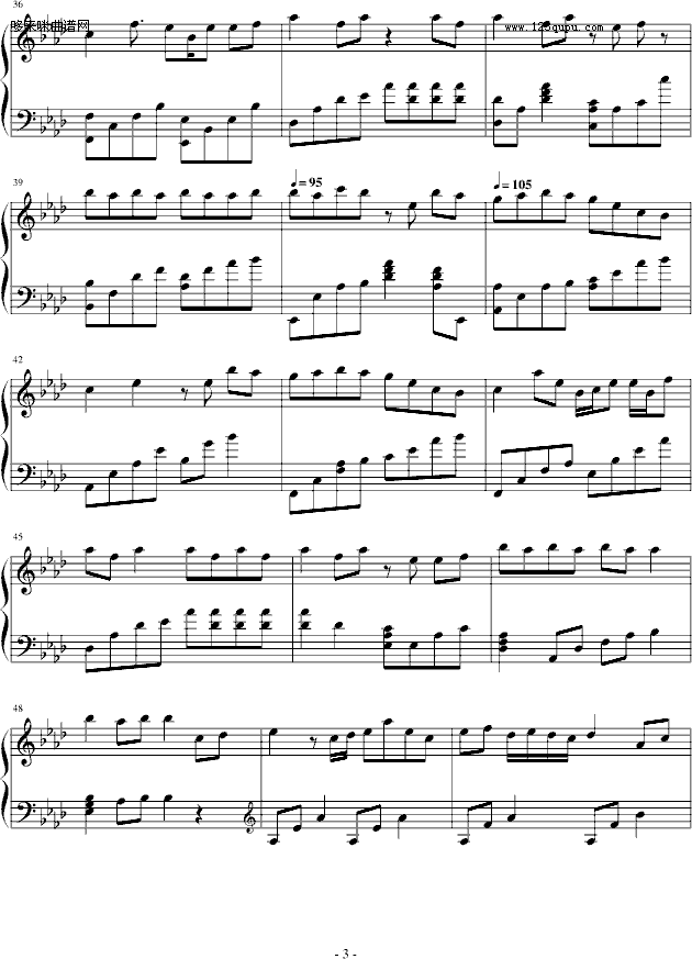 天黑黑-冰岛的雨季-孙燕姿钢琴曲谱（图3）