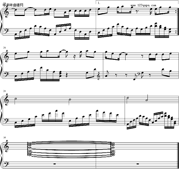 天使与海豚-冰岛的雨季-梁詠琪钢琴曲谱（图3）