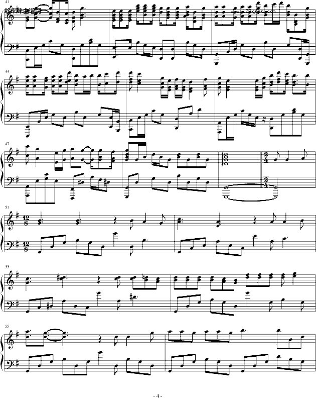 候鸟树-容祖儿钢琴曲谱（图4）