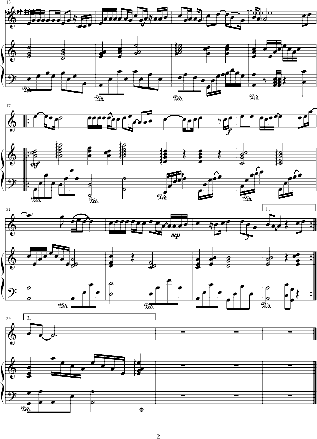 别怕我伤心-张信哲钢琴曲谱（图2）