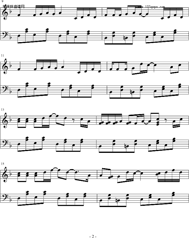吻别-(正式原调版)-张学友钢琴曲谱（图2）