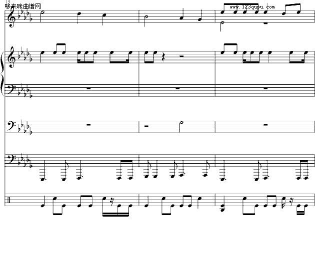 梯田-总谱-周杰伦钢琴曲谱（图4）