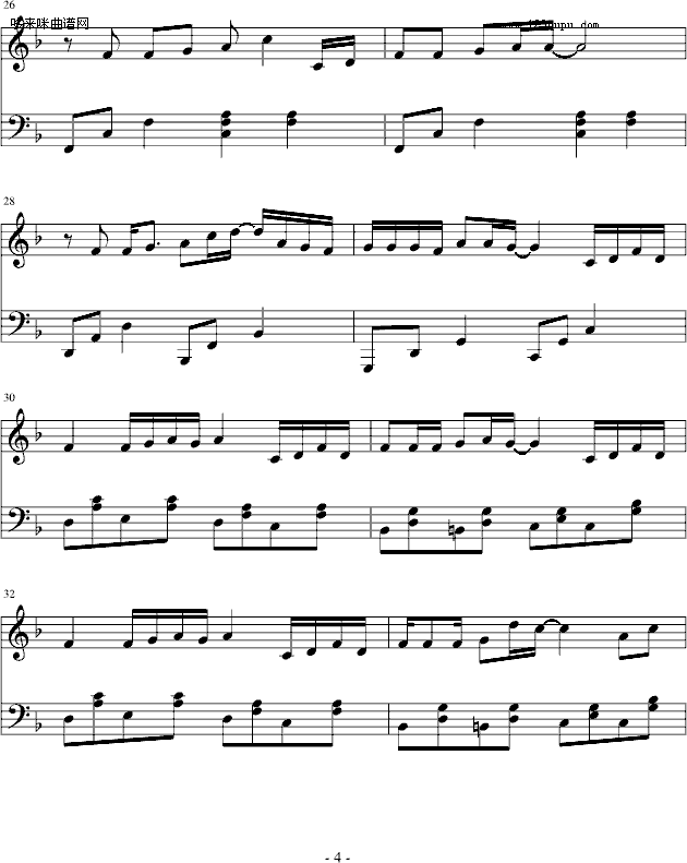 吻别-(正式原调版)-张学友钢琴曲谱（图4）