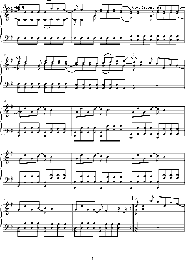 不能说的秘密-周杰伦钢琴曲谱（图3）