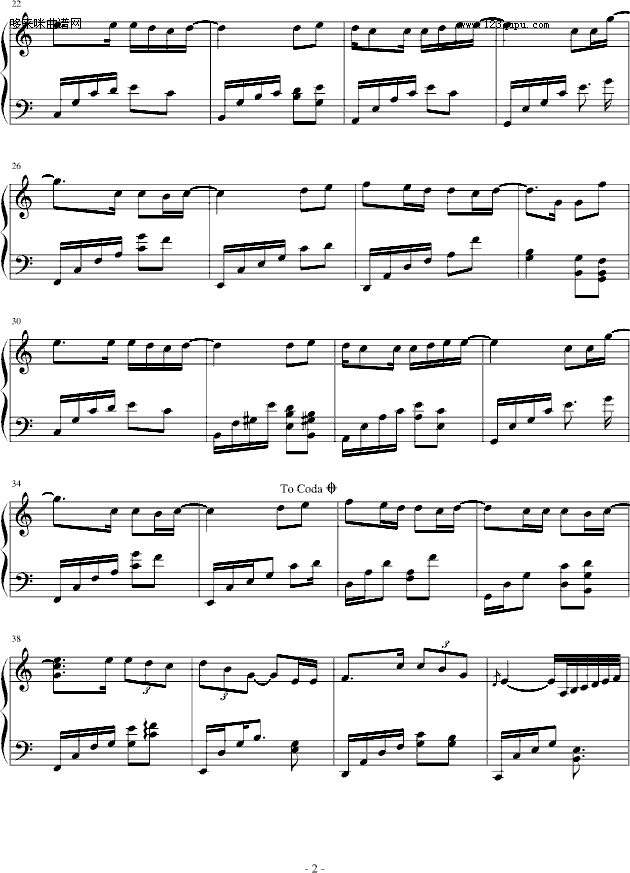 约定-windtsao版-光良钢琴曲谱（图2）