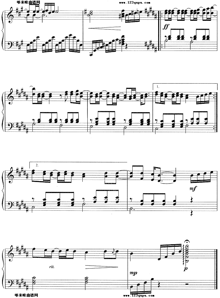 蓝色生死恋钢琴曲谱（图4）