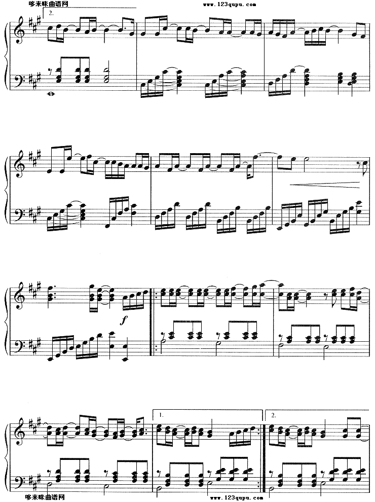 蓝色生死恋钢琴曲谱（图2）