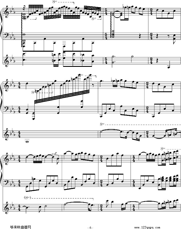 爱的协奏曲)-克莱德曼钢琴曲谱（图6）