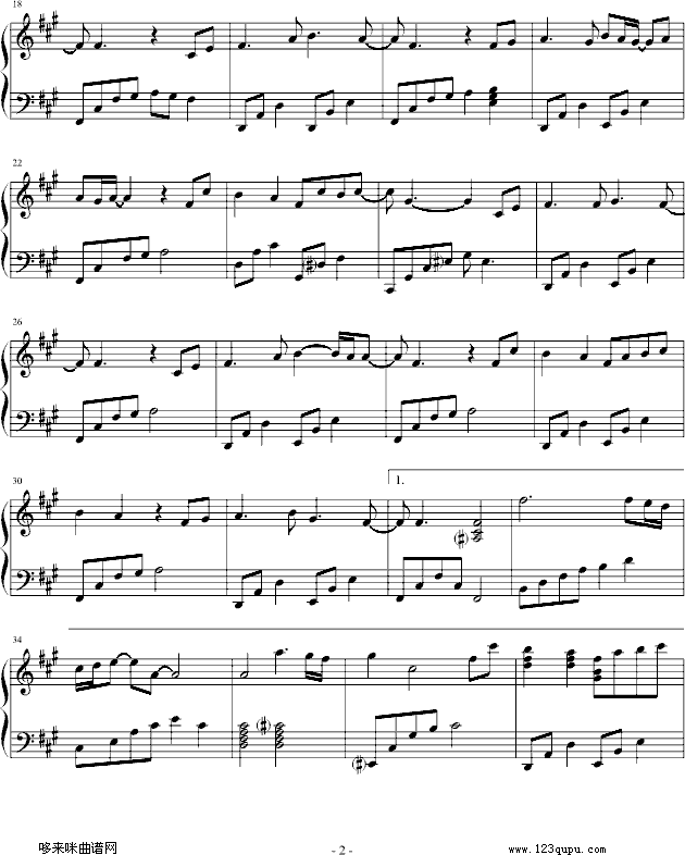 姻缘-王的男人)-影视钢琴曲谱（图2）