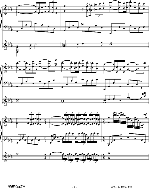 爱的协奏曲)-克莱德曼钢琴曲谱（图4）
