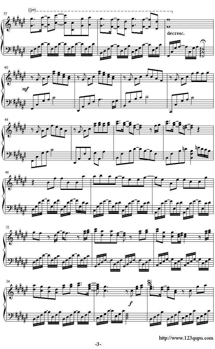 候鸟钢琴曲谱（图3）