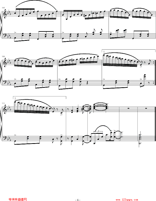c小调圆舞曲-心兰钢琴曲谱（图6）