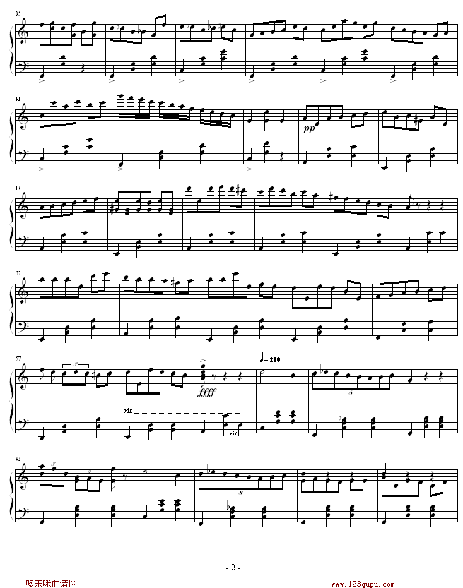 C大调圆舞曲-心兰钢琴曲谱（图2）