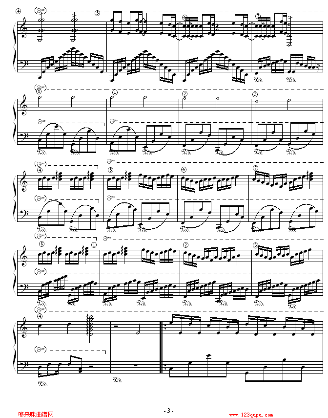 诺森德的春天-圆圆怕蚊子钢琴曲谱（图3）