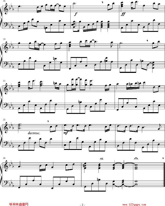 浪漫情曲-一眼万年改编-S.H.E钢琴曲谱（图2）