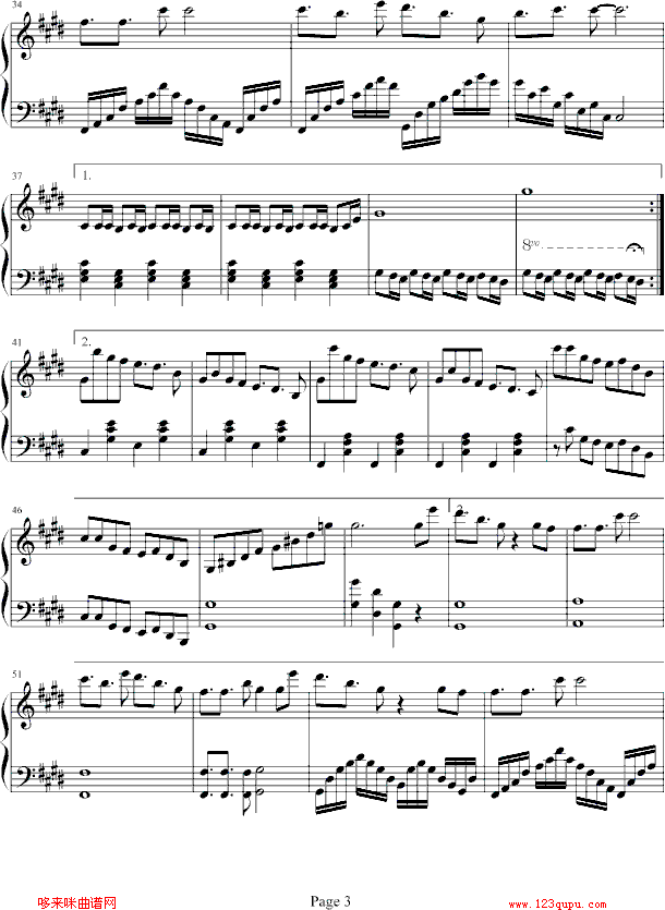 无限-飞儿乐团钢琴曲谱（图3）