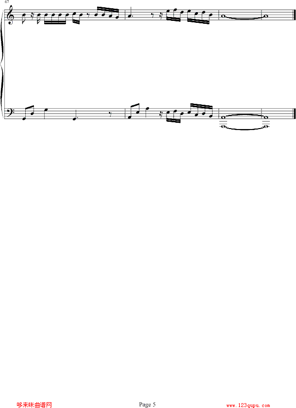 冷风过境-5566钢琴曲谱（图5）