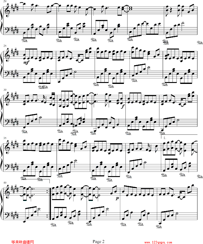 只对你有感觉-S.H.E钢琴曲谱（图2）