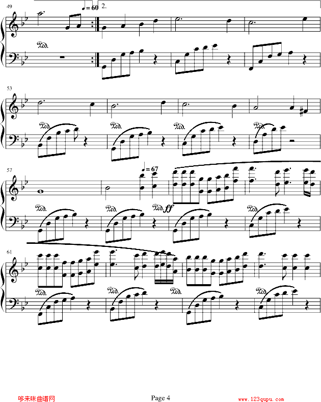 追忆恋人-枫与树的离别钢琴曲谱（图4）