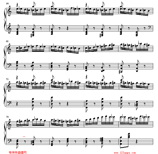 野蜂飞舞-海上钢琴师钢琴曲谱（图5）