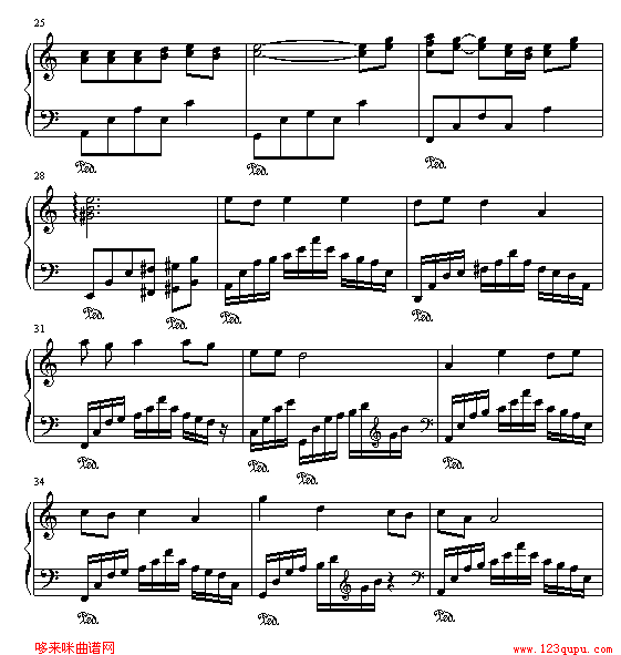 渡情-新白娘子传奇钢琴曲谱（图3）