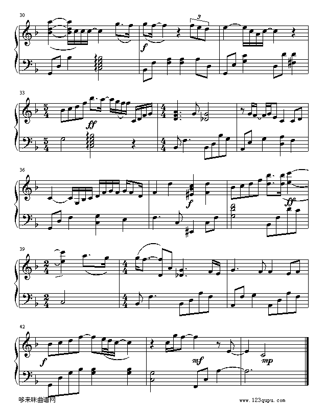 想念你-天国阶梯主题曲-韩日剧钢琴曲谱（图3）