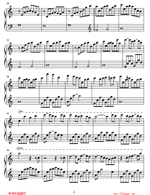 失去温暖-千与千寻插曲钢琴曲谱（图2）