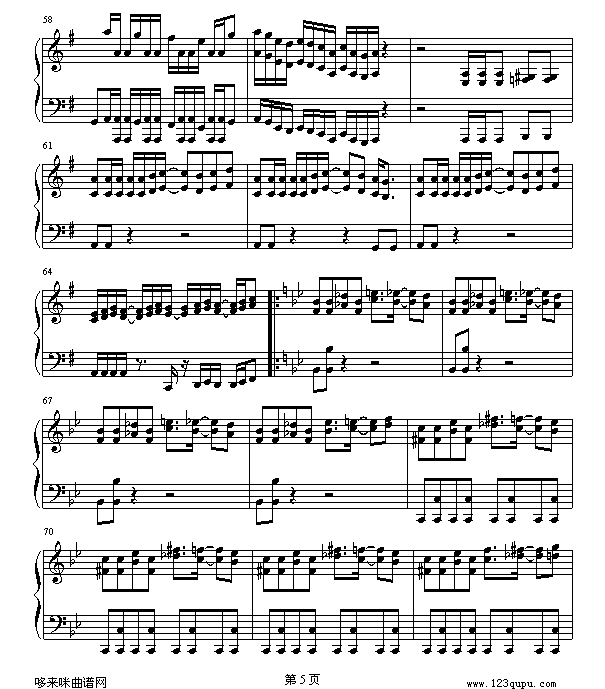 魂斗罗-游戏钢琴曲谱（图5）